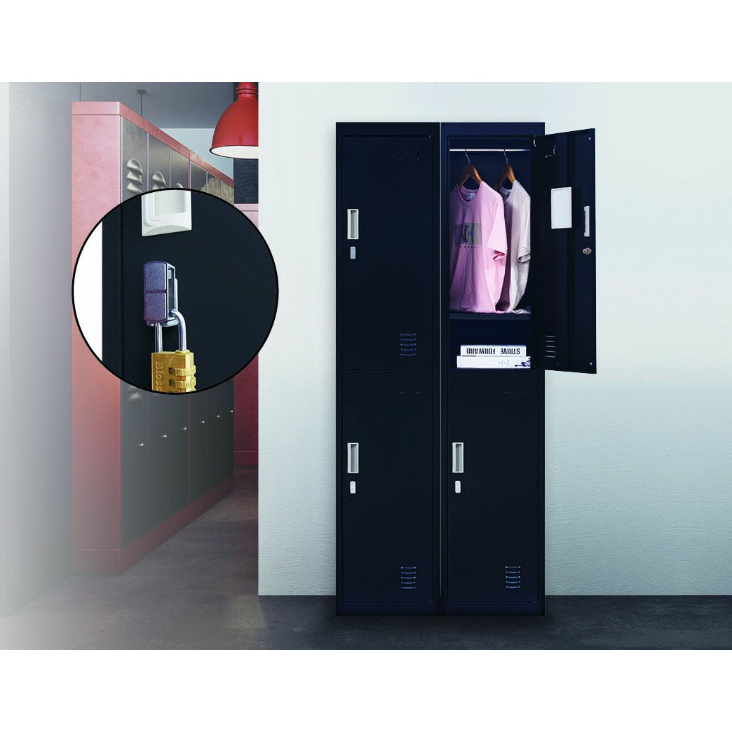 2-Door Vertical Locker for Office Gym Shed School Home Storage