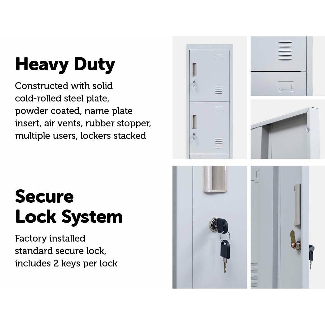 4-Door Vertical Locker for Office Gym Shed School Home Storage