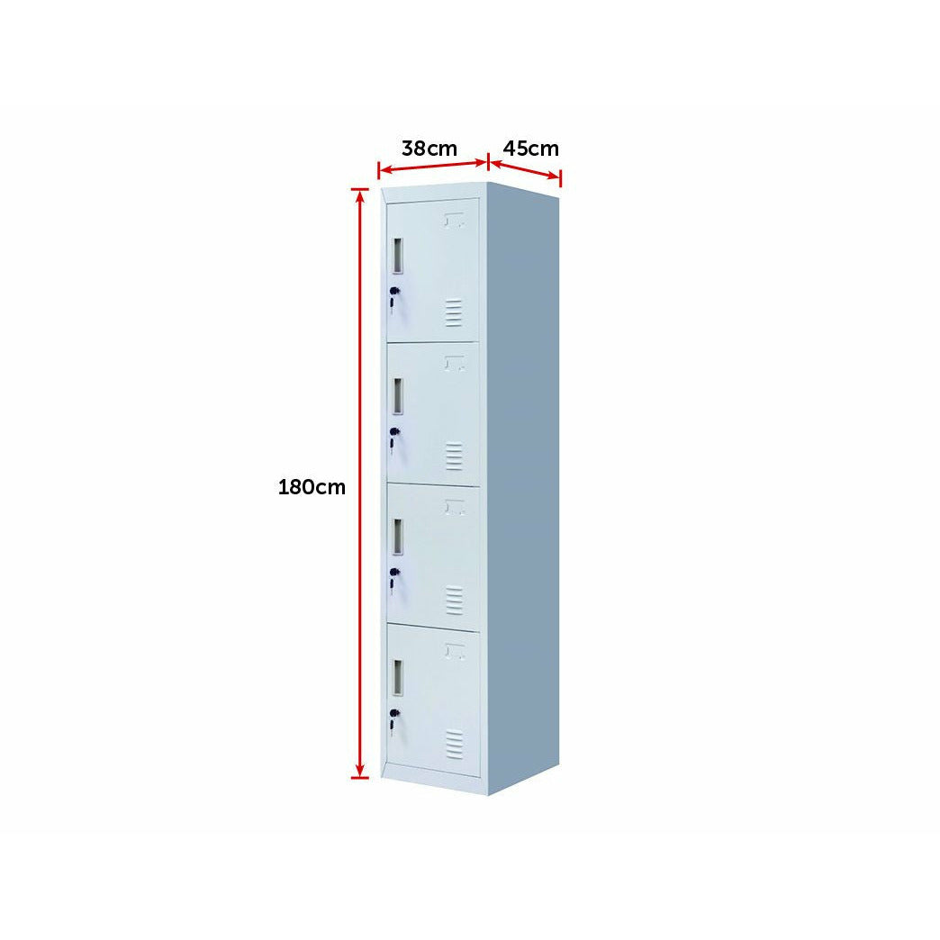 4-Door Vertical Locker for Office Gym Shed School Home Storage