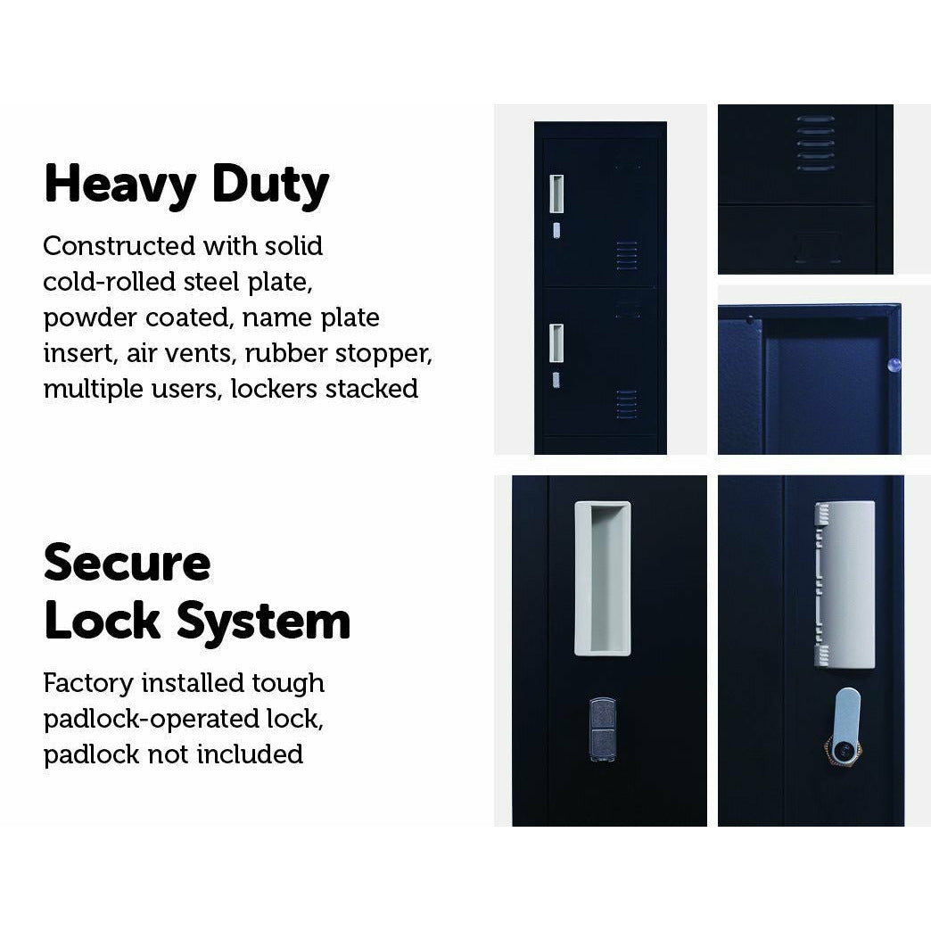 4-Door Vertical Locker for Office Gym Shed School Home Storage