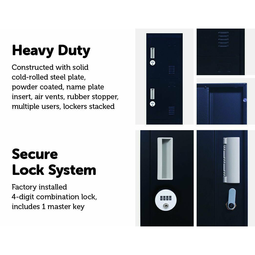 4-Door Vertical Locker for Office Gym Shed School Home Storage