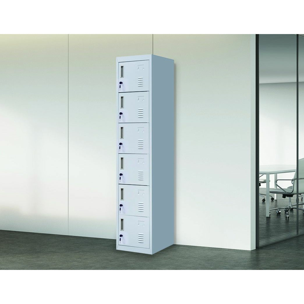 6-Door Locker for Office Gym Shed School Home Storage