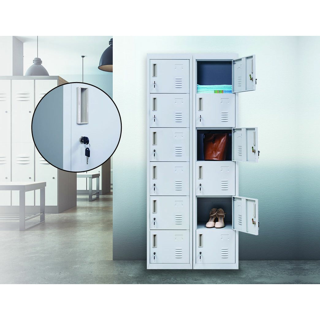 6-Door Locker for Office Gym Shed School Home Storage