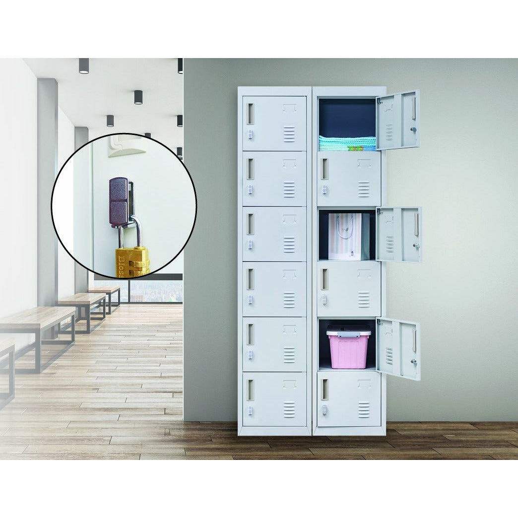 6-Door Locker for Office Gym Shed School Home Storage