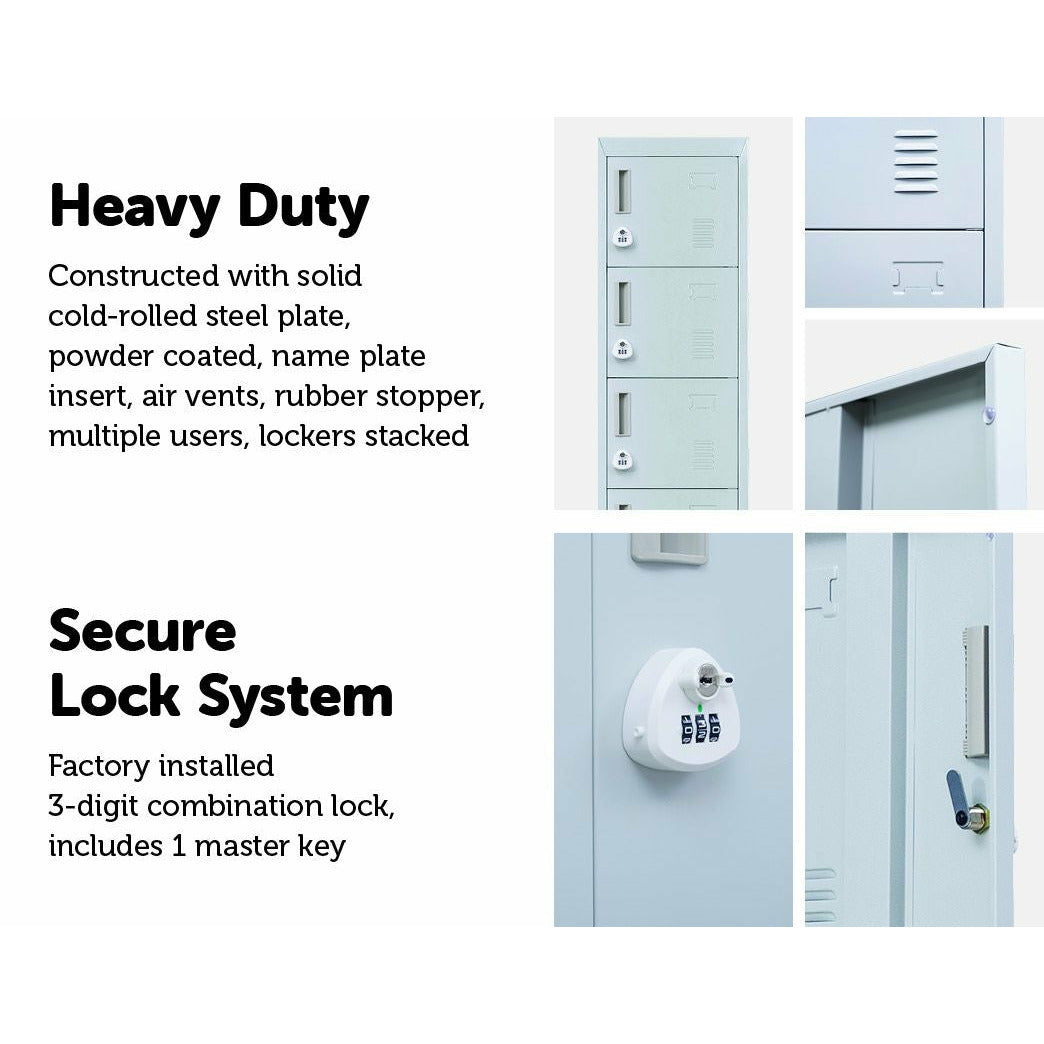 6-Door Locker for Office Gym Shed School Home Storage