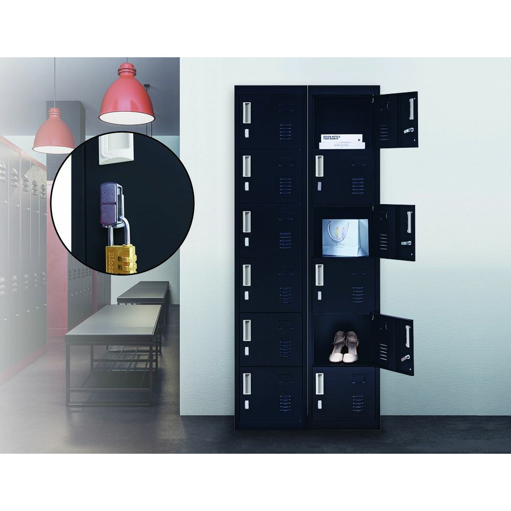 6-Door Locker for Office Gym Shed School Home Storage