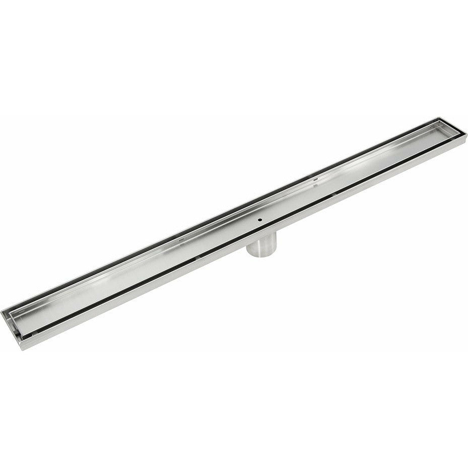 800mm Tile Insert Shower Bathroom Stainless Steel Grate Drain w/Centre outlet Floor Waste