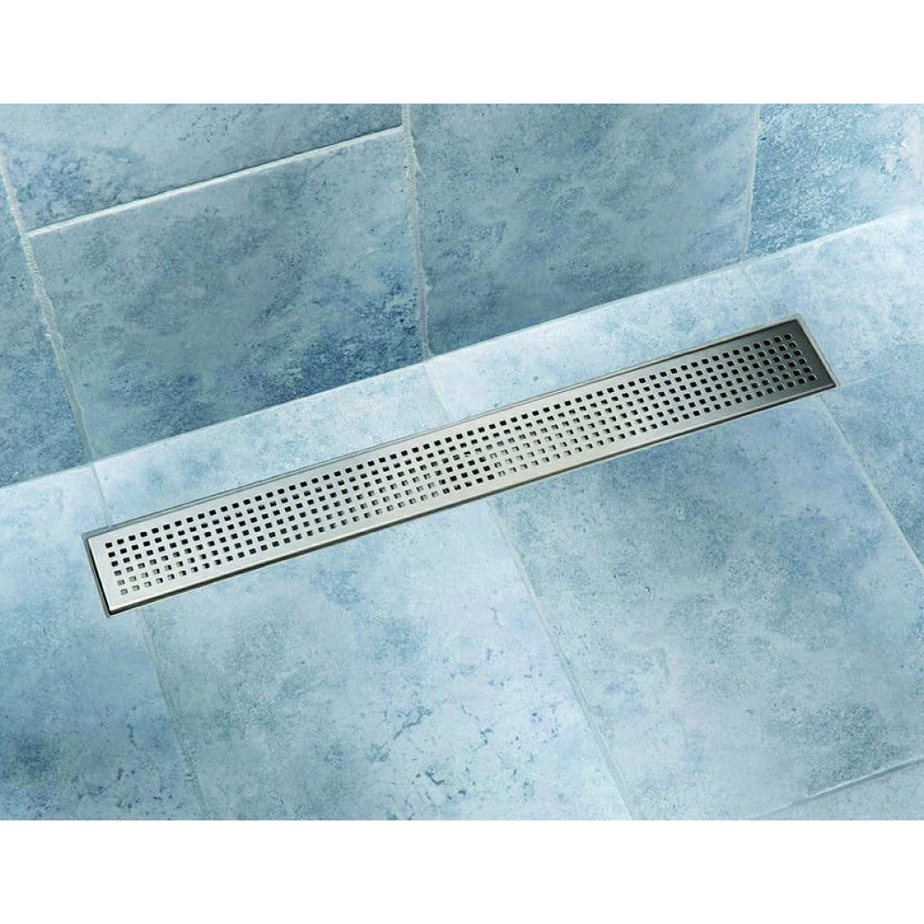 800mm Bathroom Shower Stainless Steel Grate Drain w/Centre outlet Floor Waste