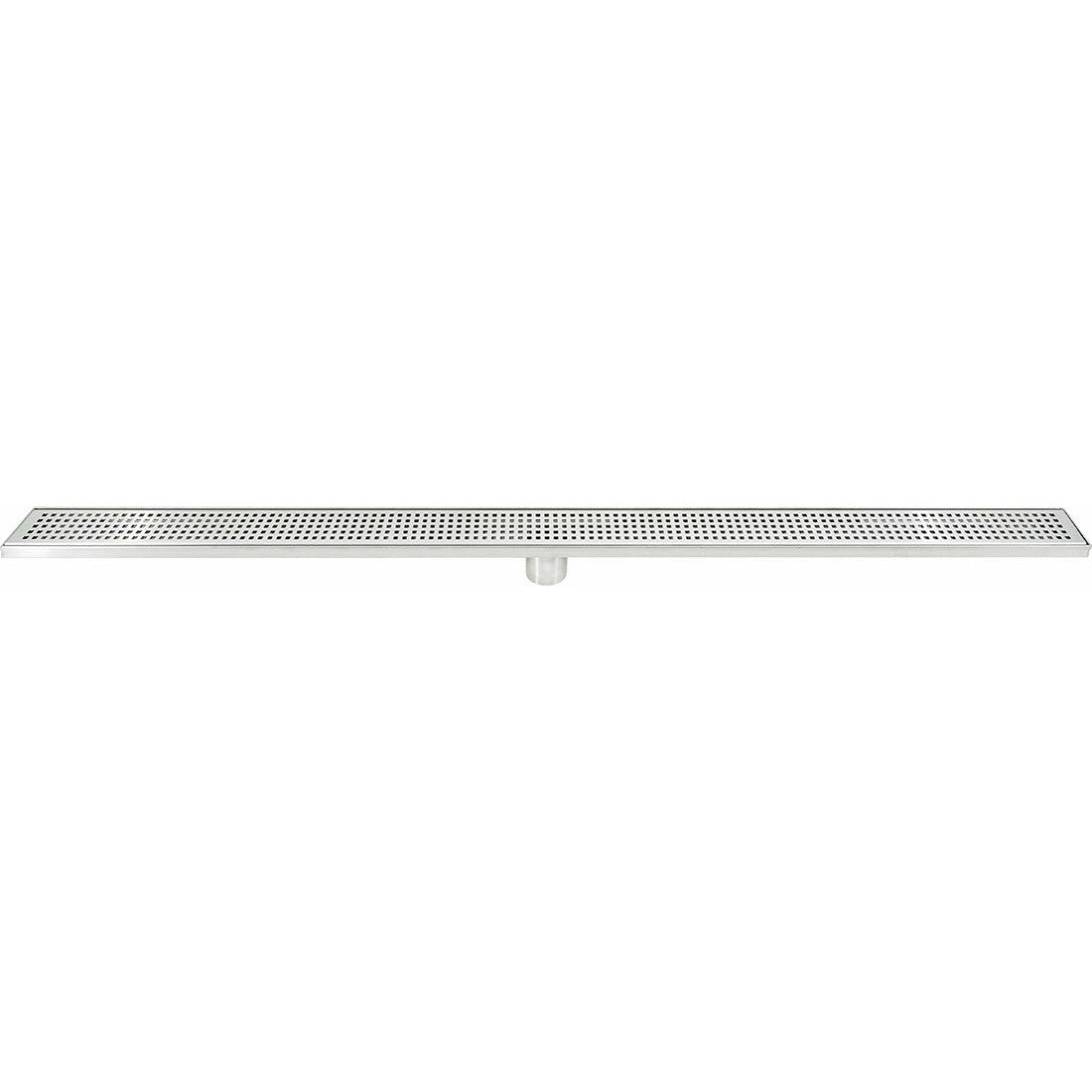 1200mm Bathroom Shower Stainless Steel Grate Drain w/Centre outlet Floor Waste Square Pattern