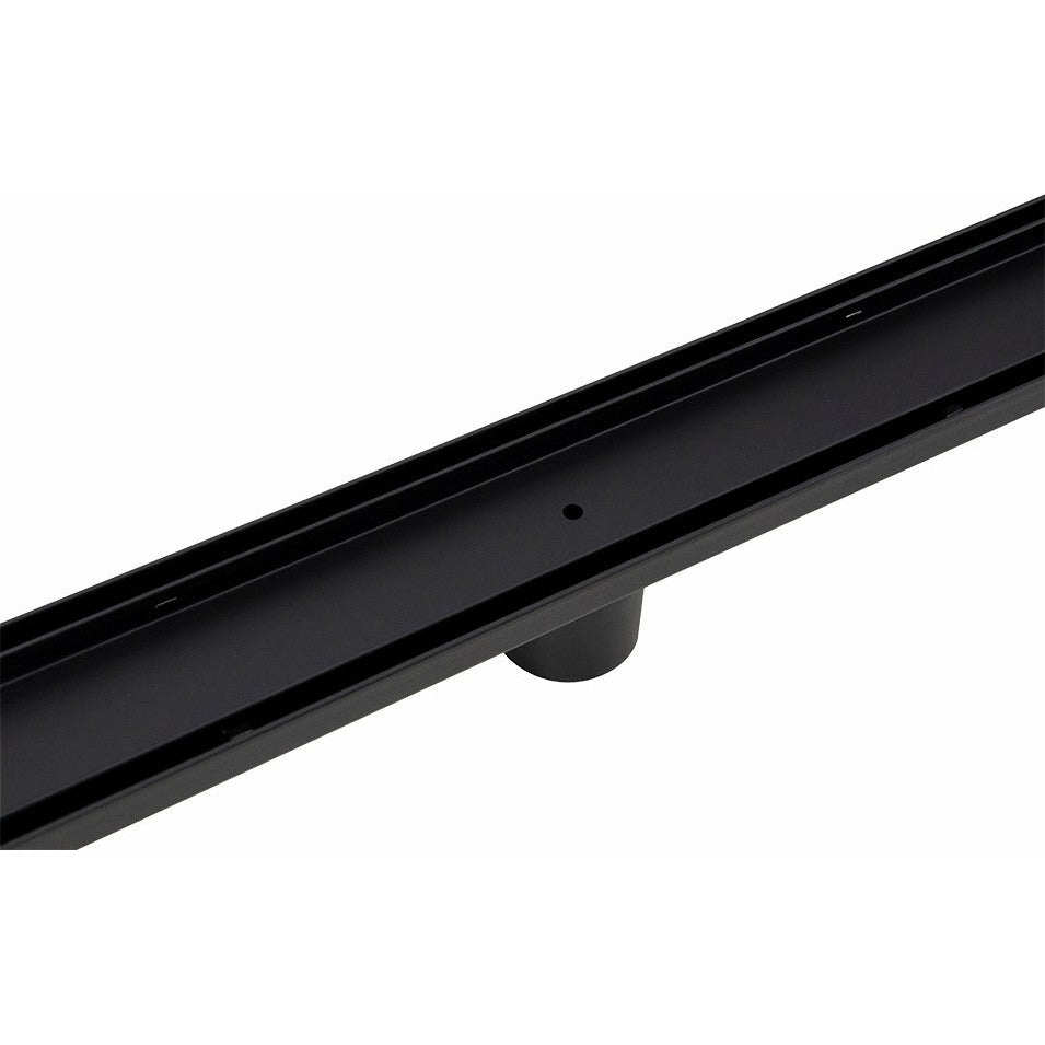 900mm Tile Insert Bathroom Shower Black Grate Drain w/Centre outlet Floor Waste