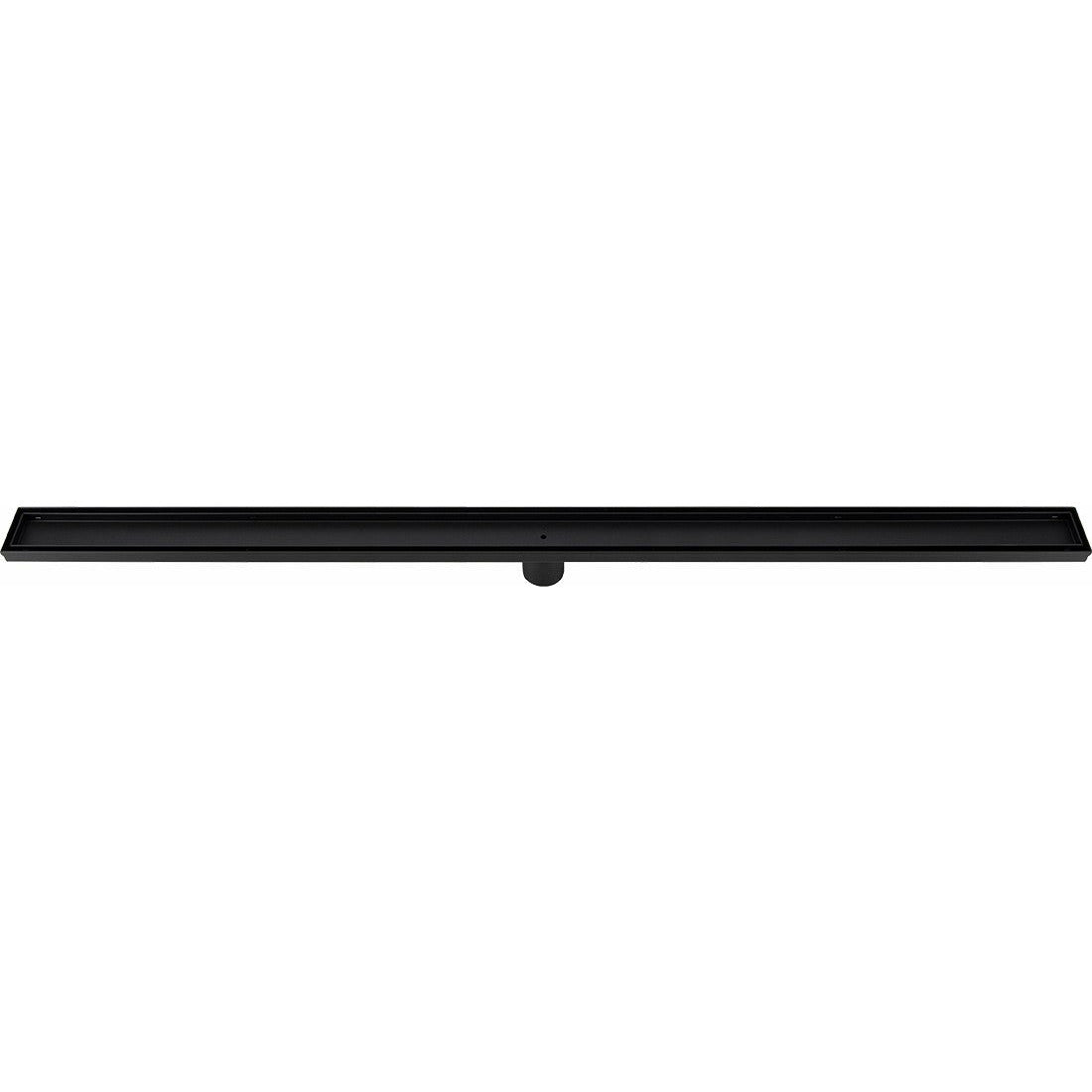 1200mm Tile Insert Bathroom Shower Black Grate Drain w/Centre outlet Floor Waste