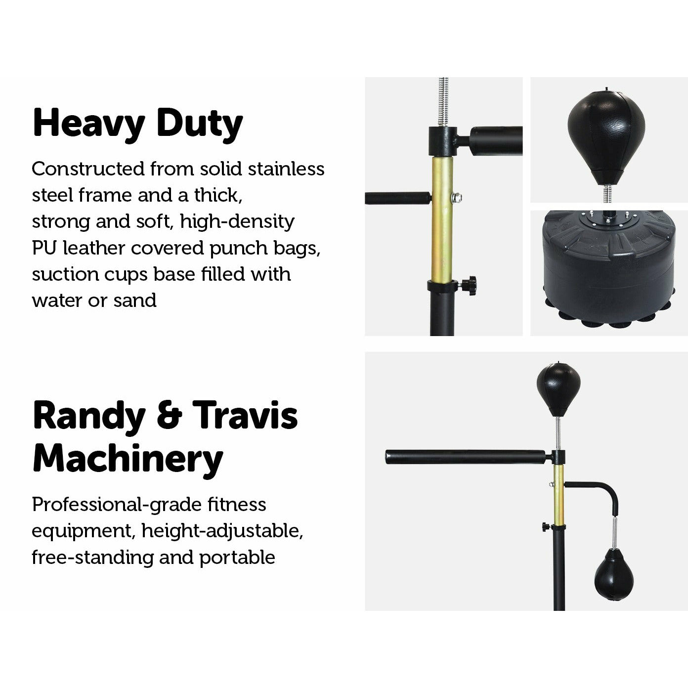 Free Standing Punching Bag Speedball Boxing Reflex Training Target Dummy Gym