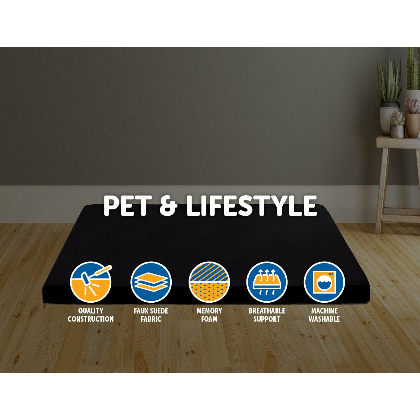 110CM XL Pet Bed Mattress Dog Cat Memory Foam Pad Mat Cushion