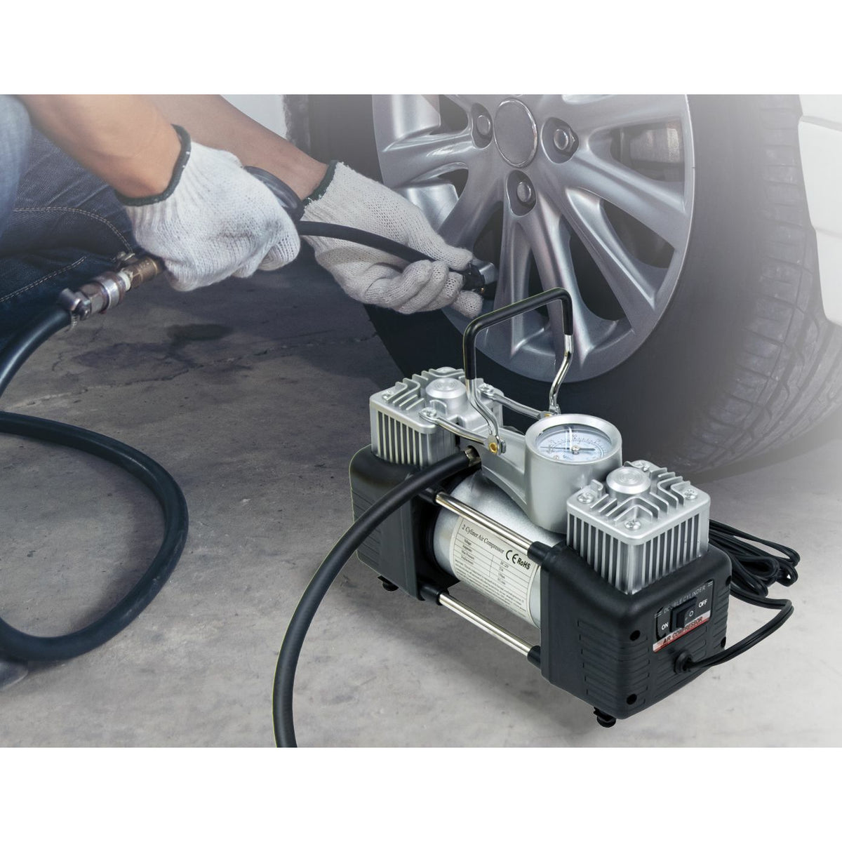 12V Car Air Compressor 4x4 Tyre Deflator 4wd Inflator Portable 85L/min