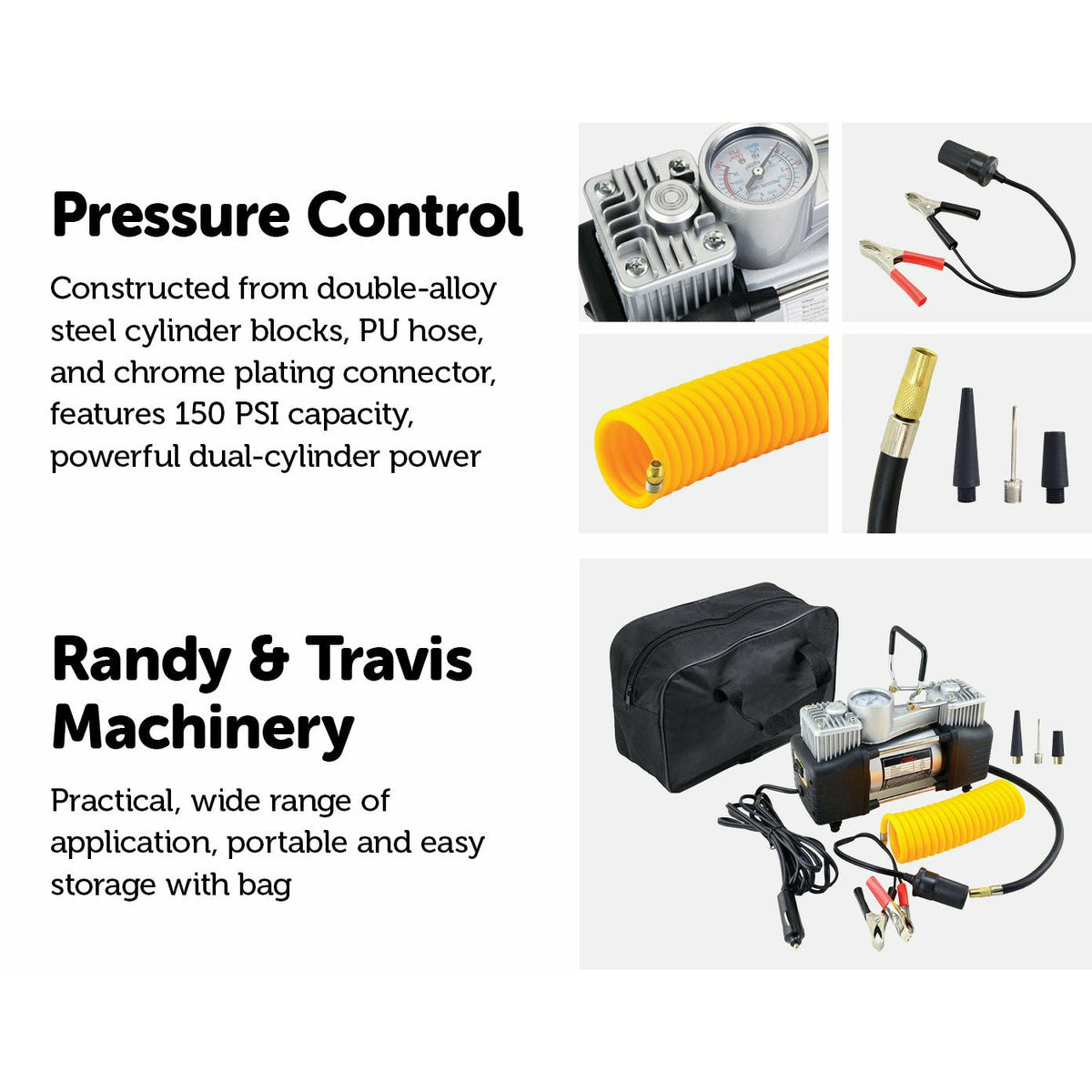 12V Car Air Compressor 4x4 Tyre Deflator 4wd Inflator Portable 85L/min