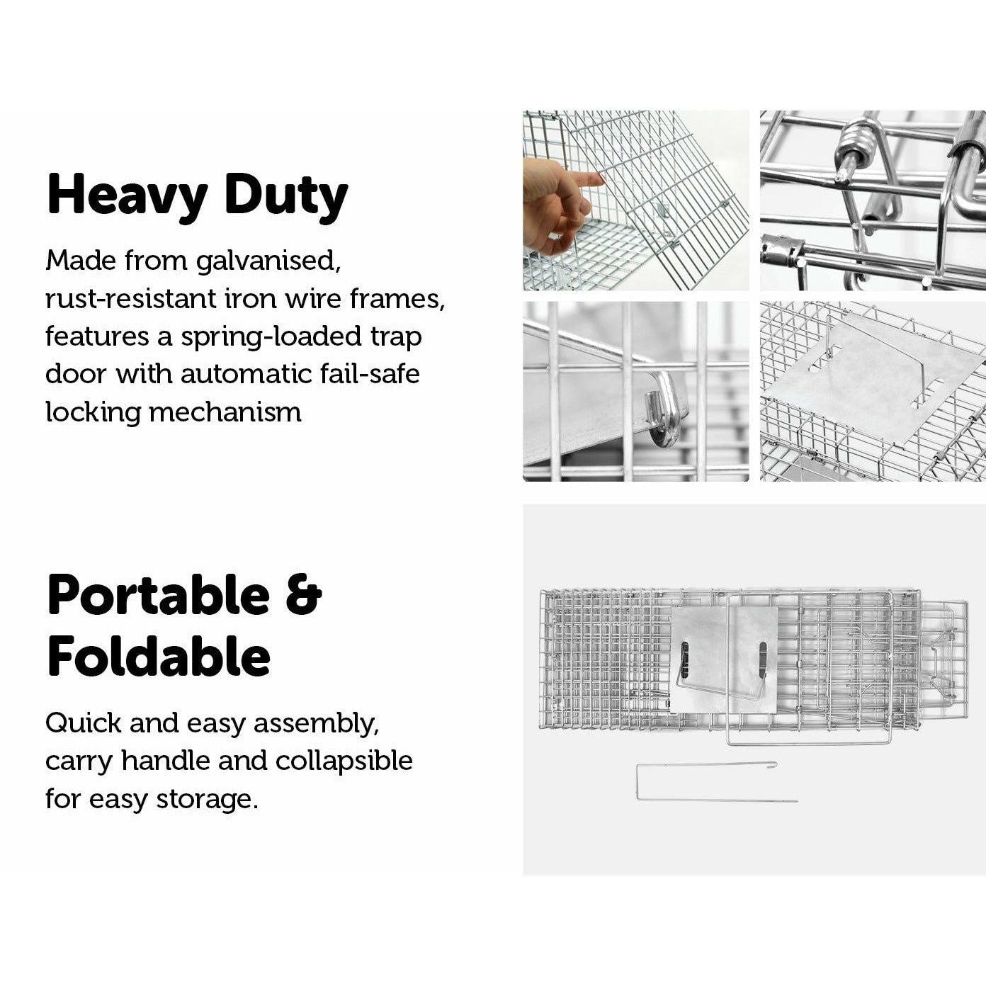 Trap Humane Possum Cage Live Animal Safe Catch Rabbit Cat Hare Fox Bird