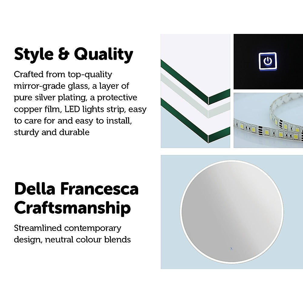 90cm LED Wall Mirror Bathroom Mirrors Light Decor Round