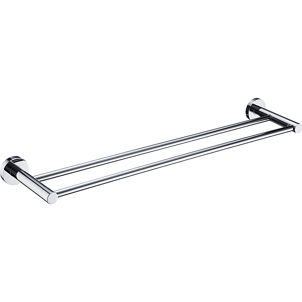 Double Classic Chrome Towel Bar Rail Bathroom