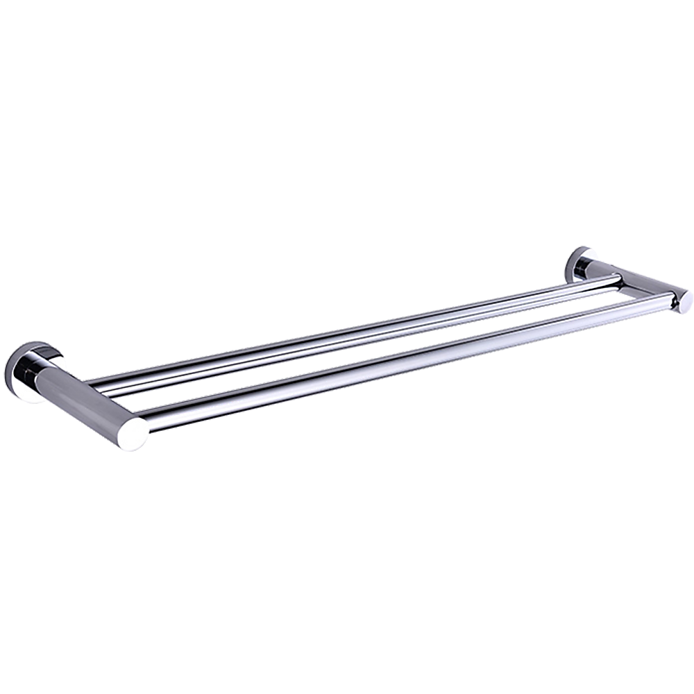 Double Classic Chrome Towel Bar Rail Bathroom