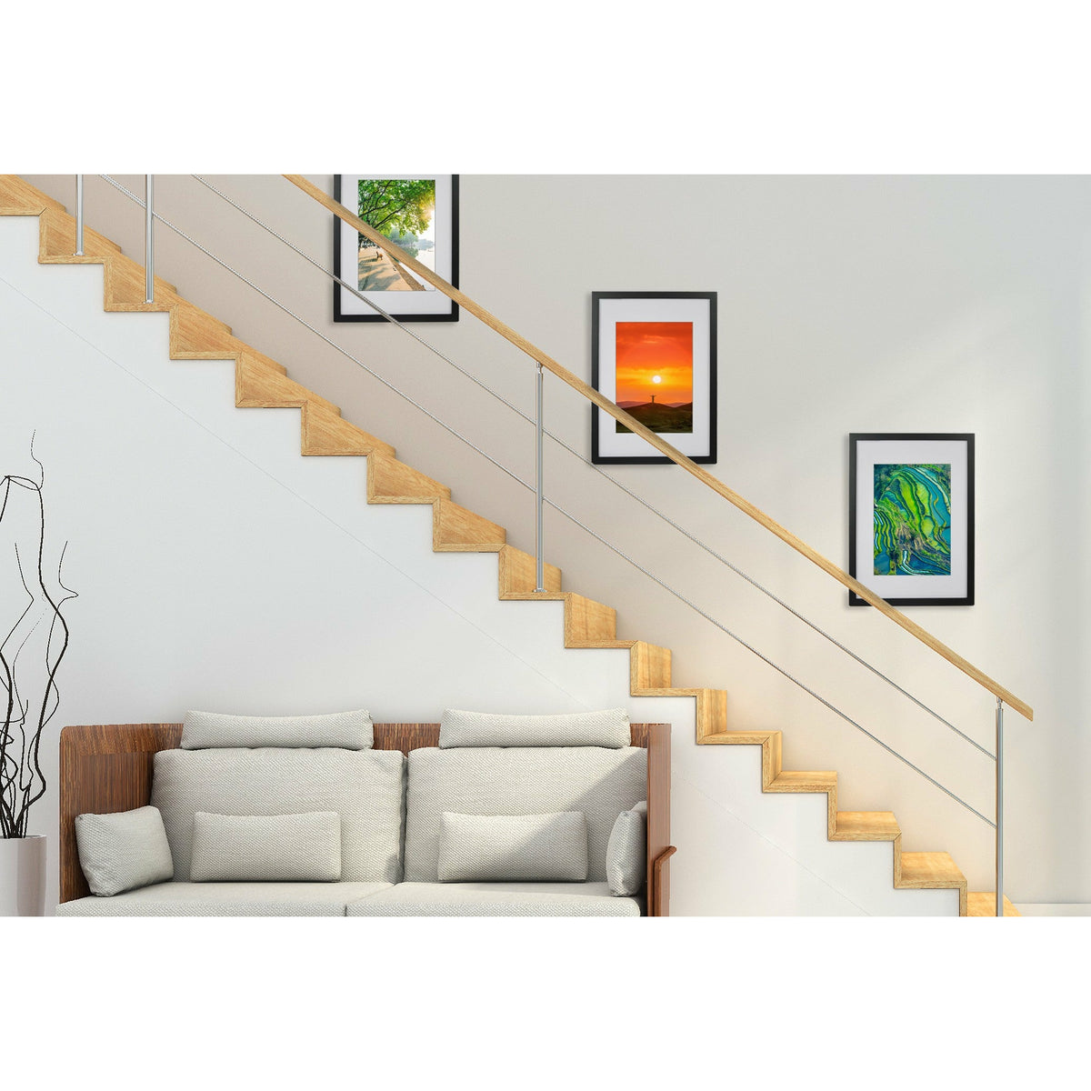 Photo Frames Collage Black A3 Picture Frame Wall Set Home Decor 3PCS