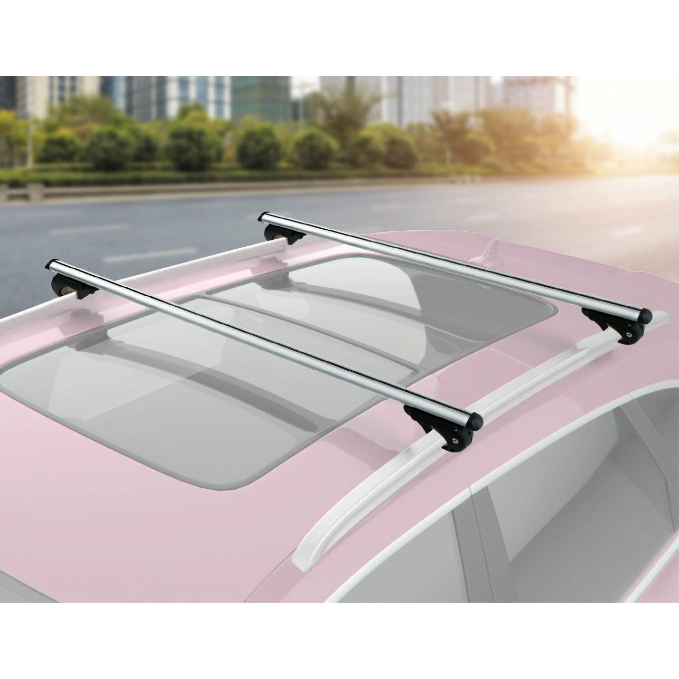 Universal Car Top Roof Rail Rack Cross Bar Aluminium Lockable 1350MM