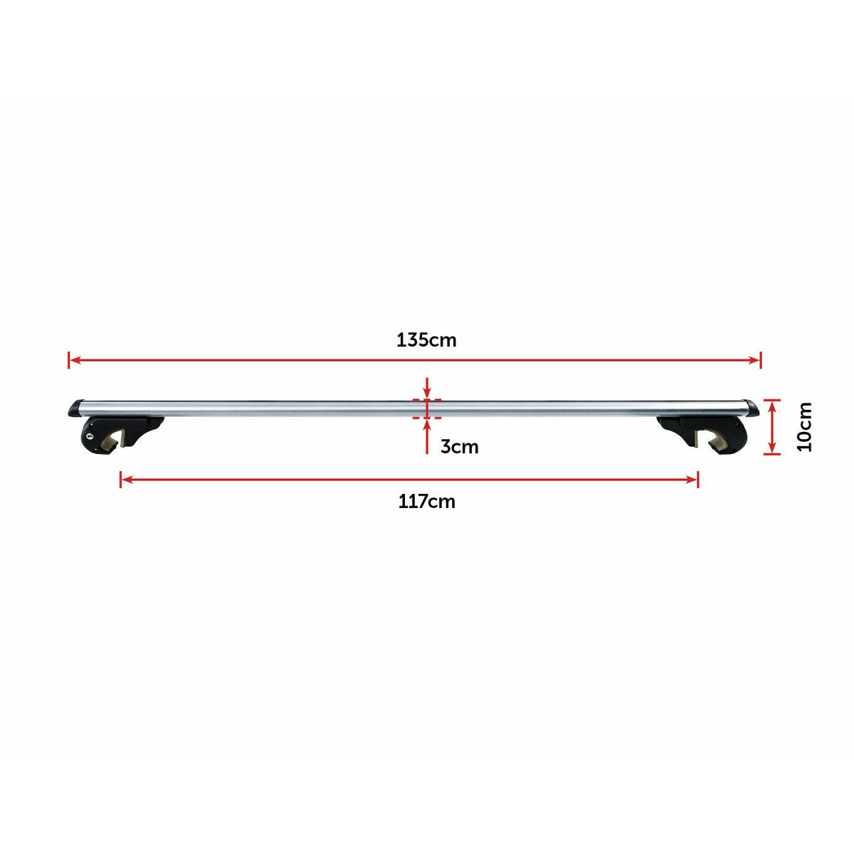 Universal Car Top Roof Rail Rack Cross Bar Aluminium Lockable 1350MM