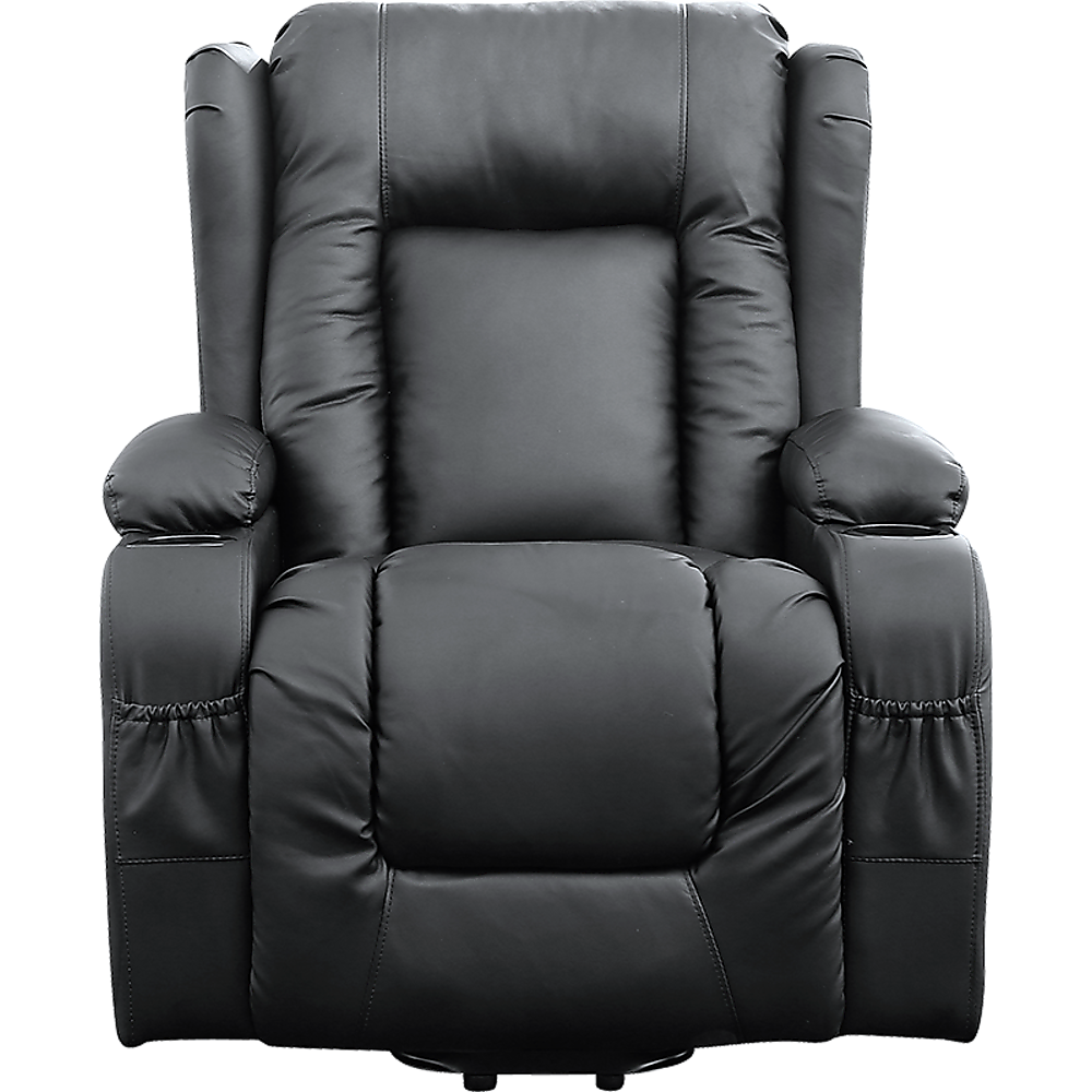 Recliner Chair Electric Massage Chair Lift Heated Leather Lounge Sofa Black