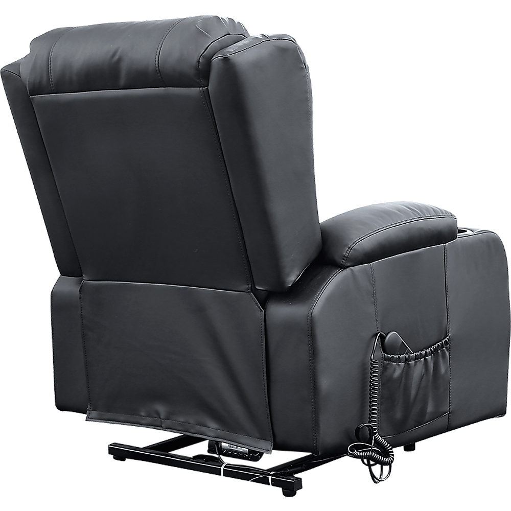 Recliner Chair Electric Massage Chair Lift Heated Leather Lounge Sofa Black