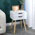 Wooden Bedside Table 2 Drawers Cabinet Storage Tall Night Stand