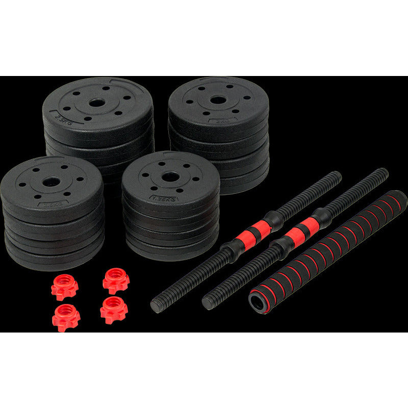 30kg Adjustable Rubber Dumbbell Set Barbell Home GYM Exercise Weights