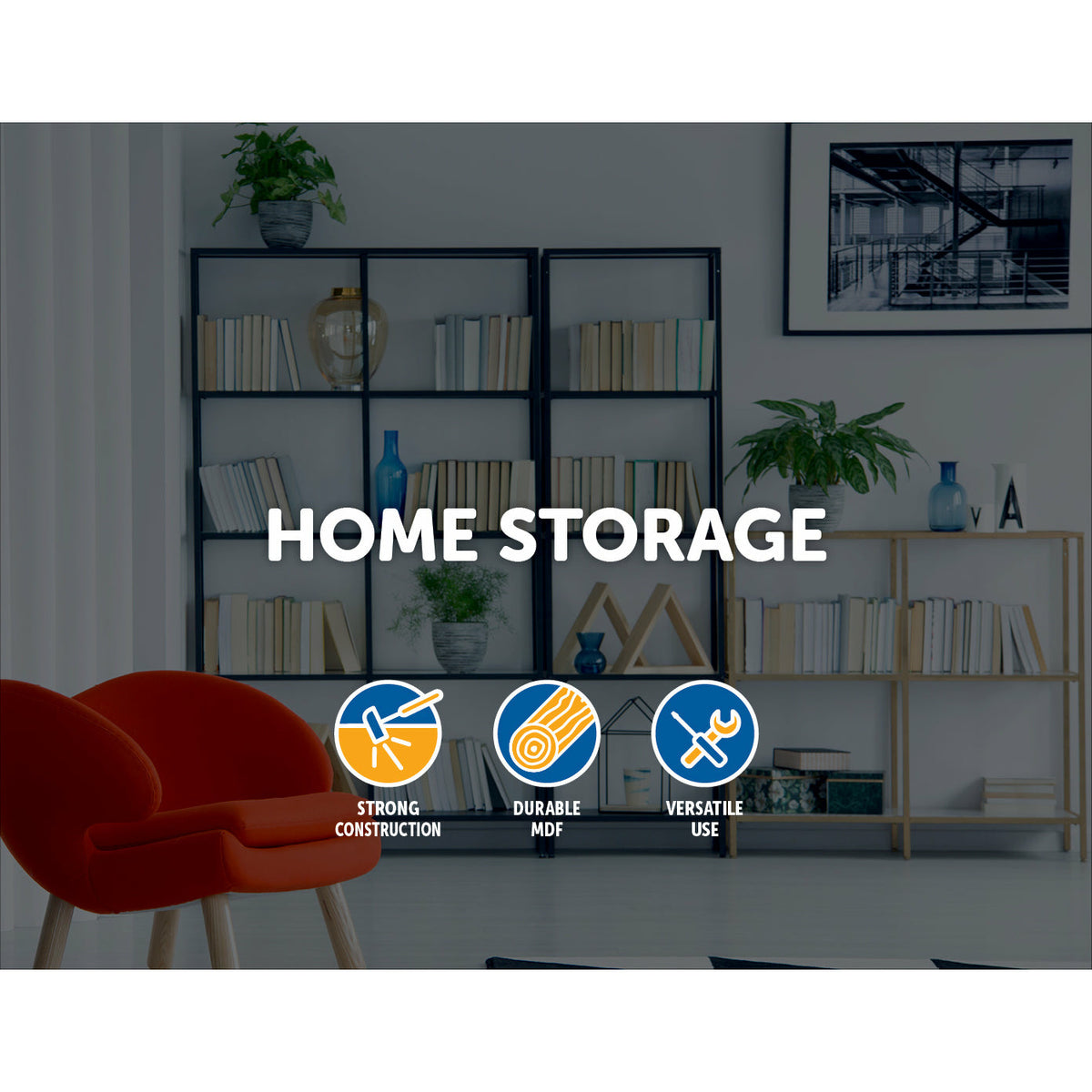 360-degree Rotating 4 Tier Display Shelf Bookcase Organiser