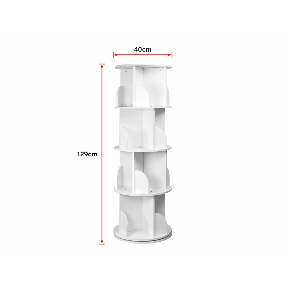 360-degree Rotating 4 Tier Display Shelf Bookcase Organiser