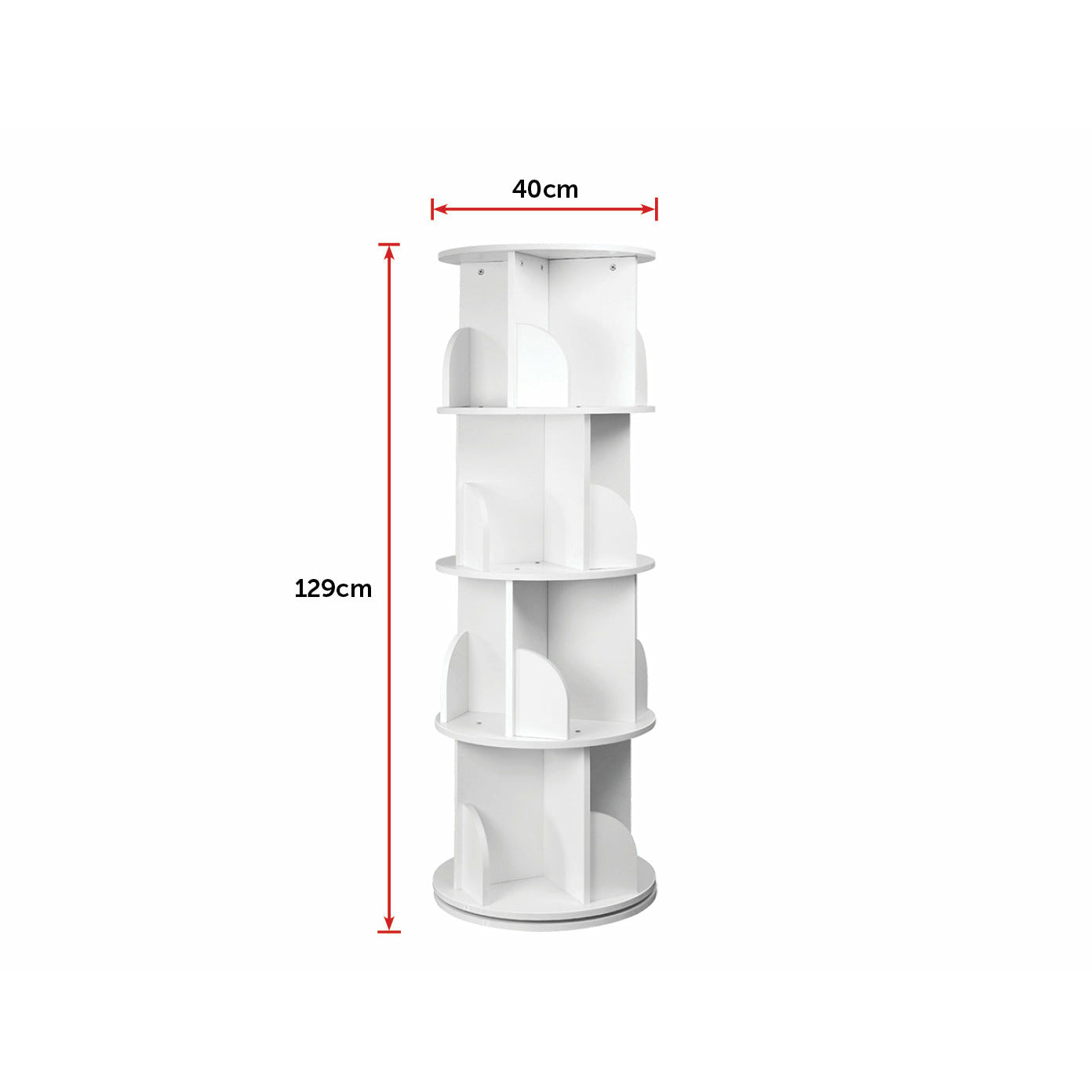 360-degree Rotating 4 Tier Display Shelf Bookcase Organiser