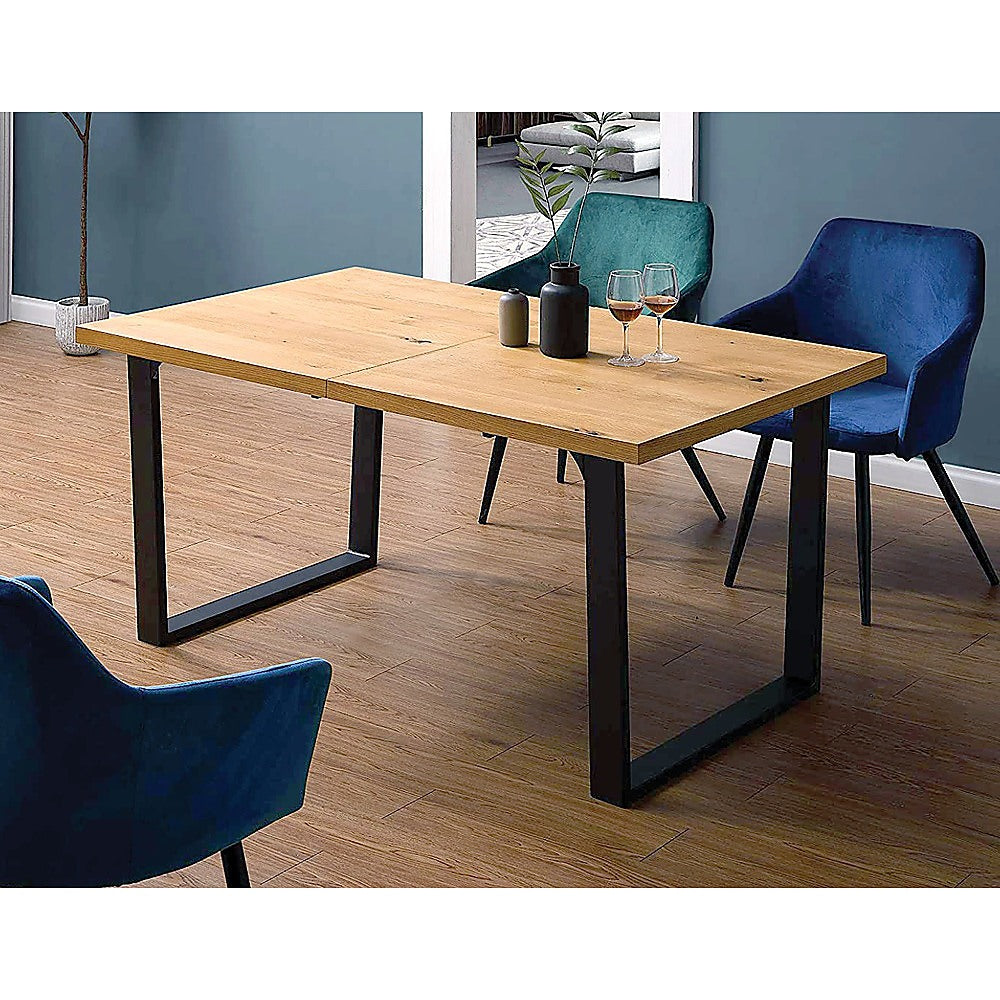 Square-Shaped Table Bench Desk Legs Retro Industrial Design Fully Welded - Black