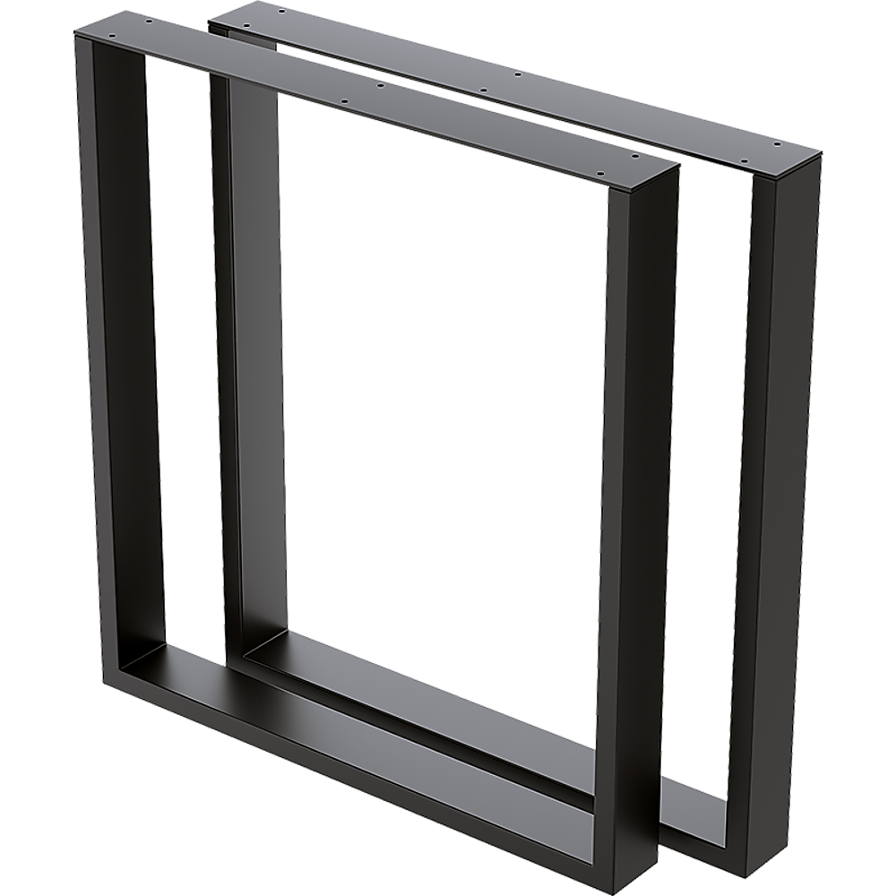 Square-Shaped Table Bench Desk Legs Retro Industrial Design Fully Welded - Black