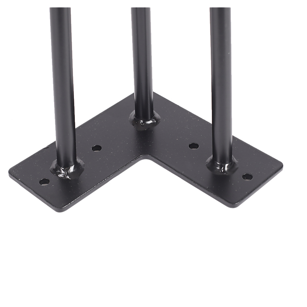 Set of 4 Industrial 3-Rod Retro Hairpin Table Legs 12mm Steel Bench Desk - 11cm Black
