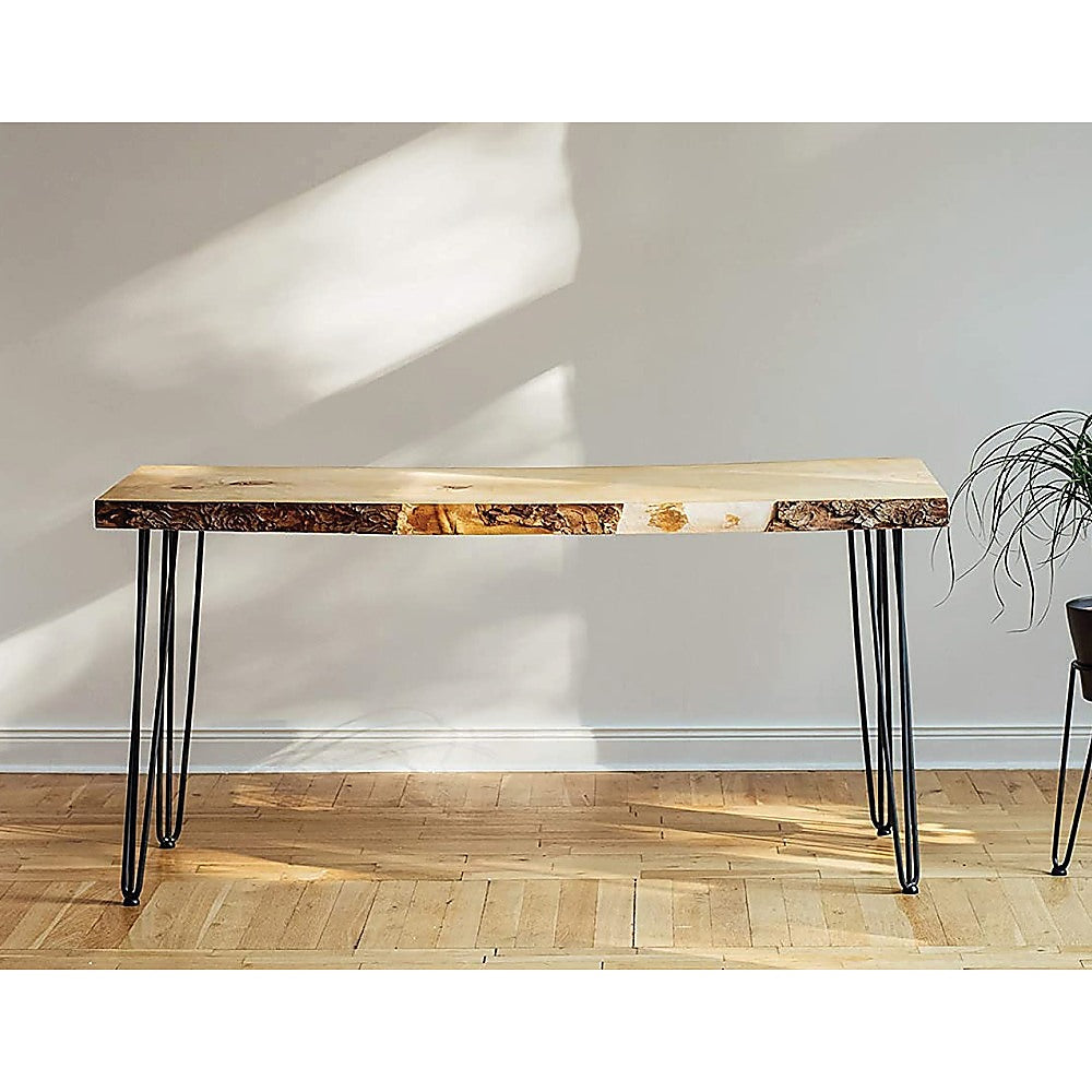 Set of 4 Industrial 3-Rod Retro Hairpin Table Legs 12mm Steel Bench Desk - 71cm Black