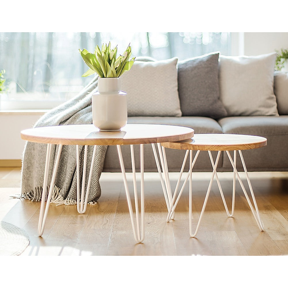 Set of 4 Industrial 3-Rod Retro Table Legs 12mm Steel Bench Desk - 41cm White