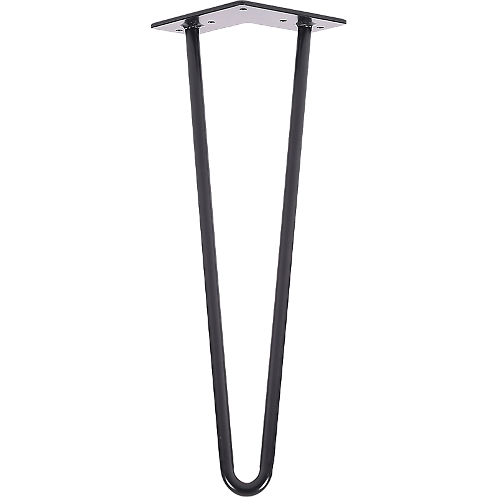 Set of 4 Industrial Retro Hairpin Table Legs 12mm Steel Bench Desk - 41cm Black