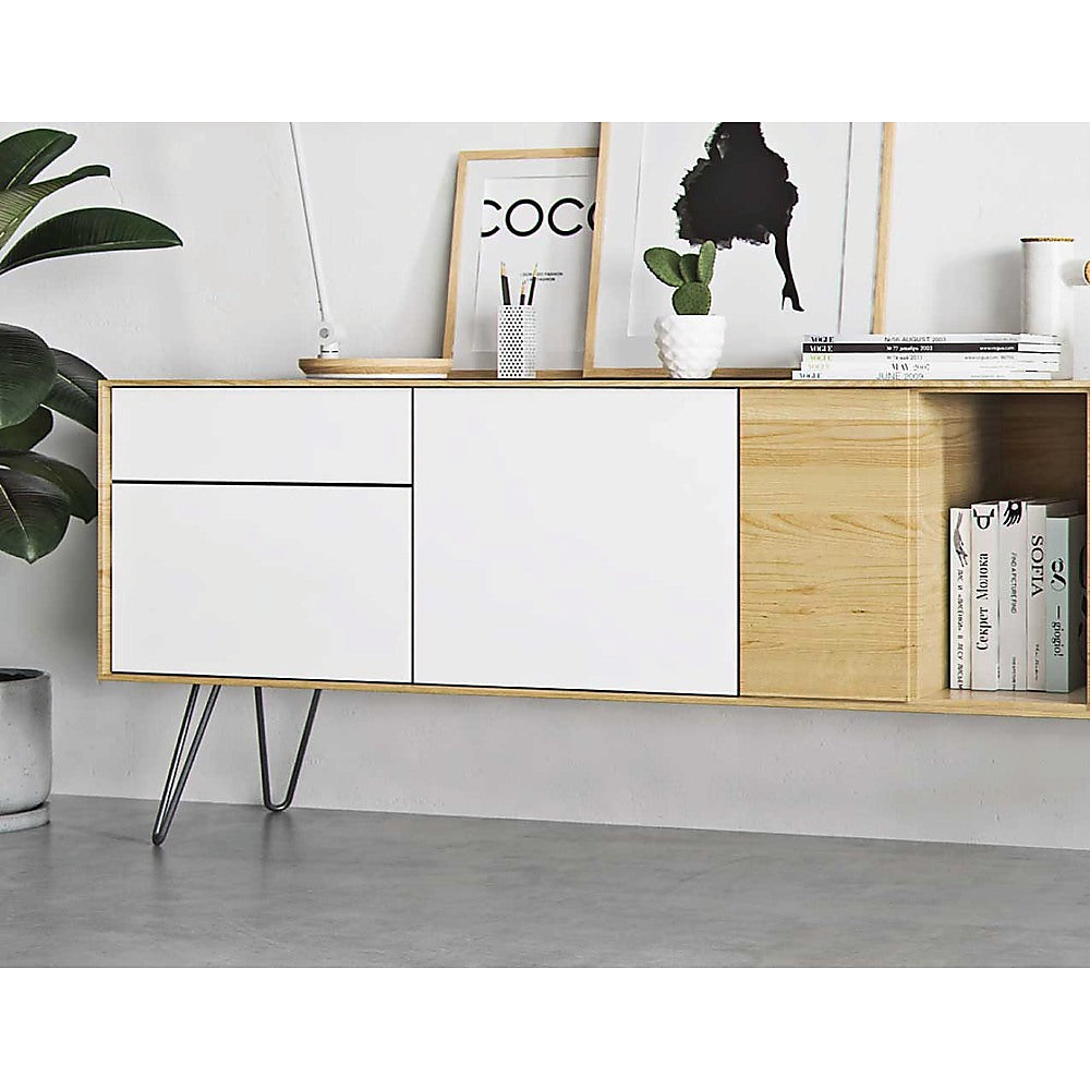 Set of 4 Industrial Retro Hairpin Table Legs 12mm Steel Bench Desk - 11cm Black