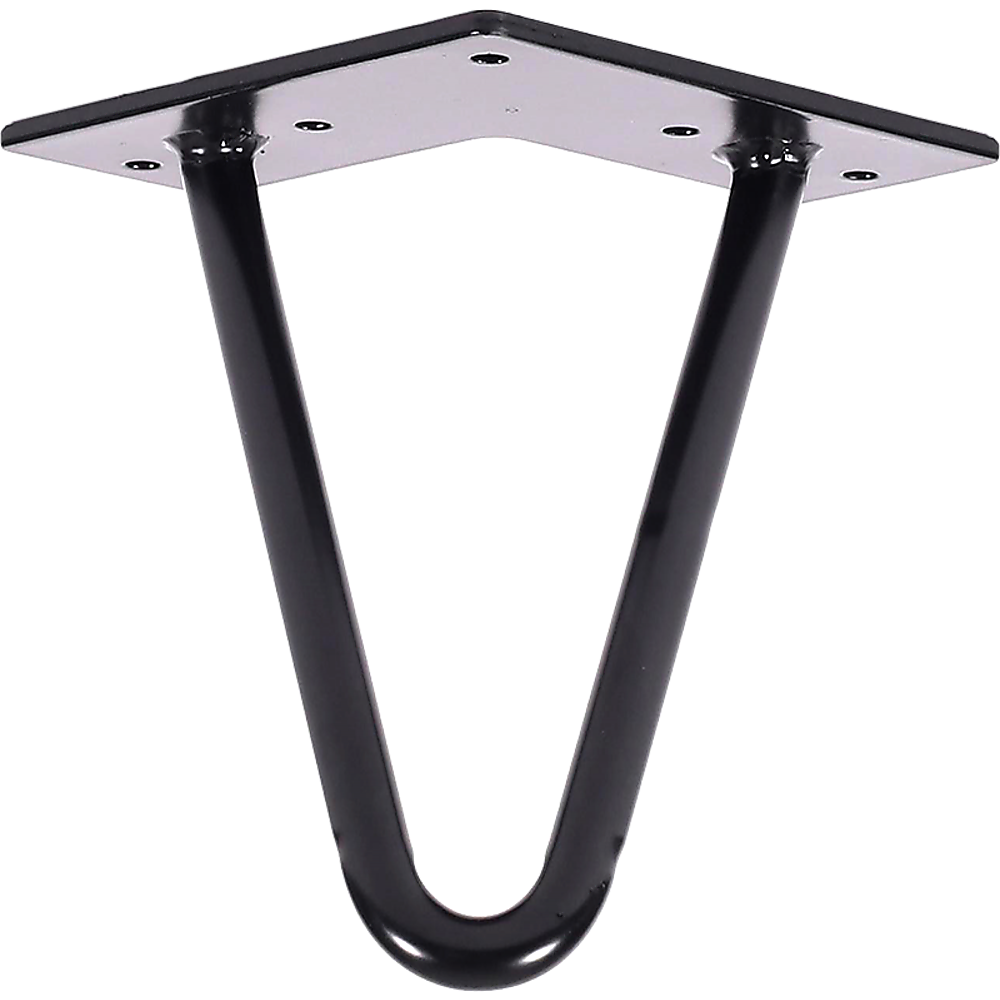 Set of 4 Industrial Retro Hairpin Table Legs 12mm Steel Bench Desk - 11cm Black
