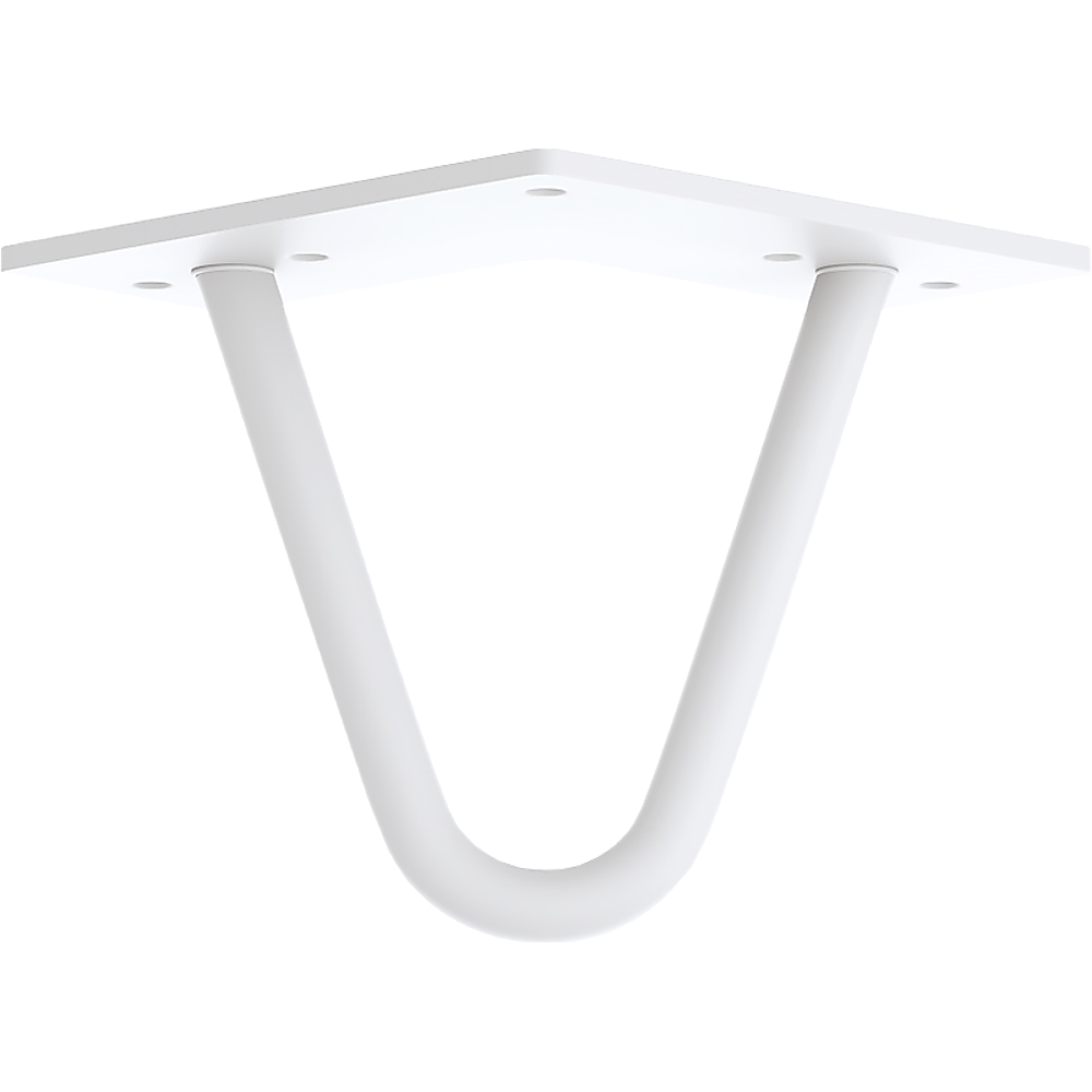 Set of 4 Industrial Retro Hairpin Table Legs 12mm Steel Bench Desk - 11cm White