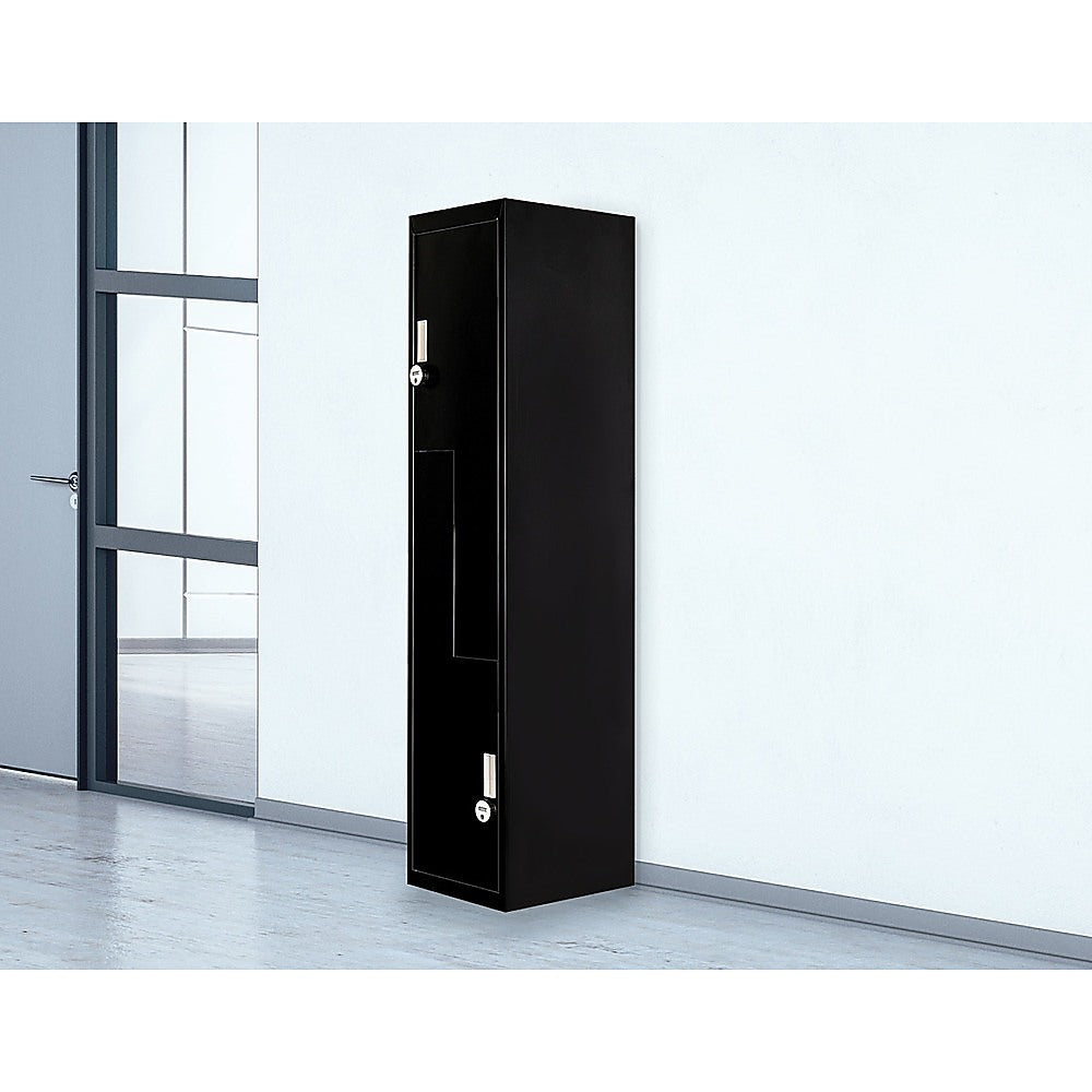 Black Two-Door L-shaped Office Gym Shed Storage Lockers