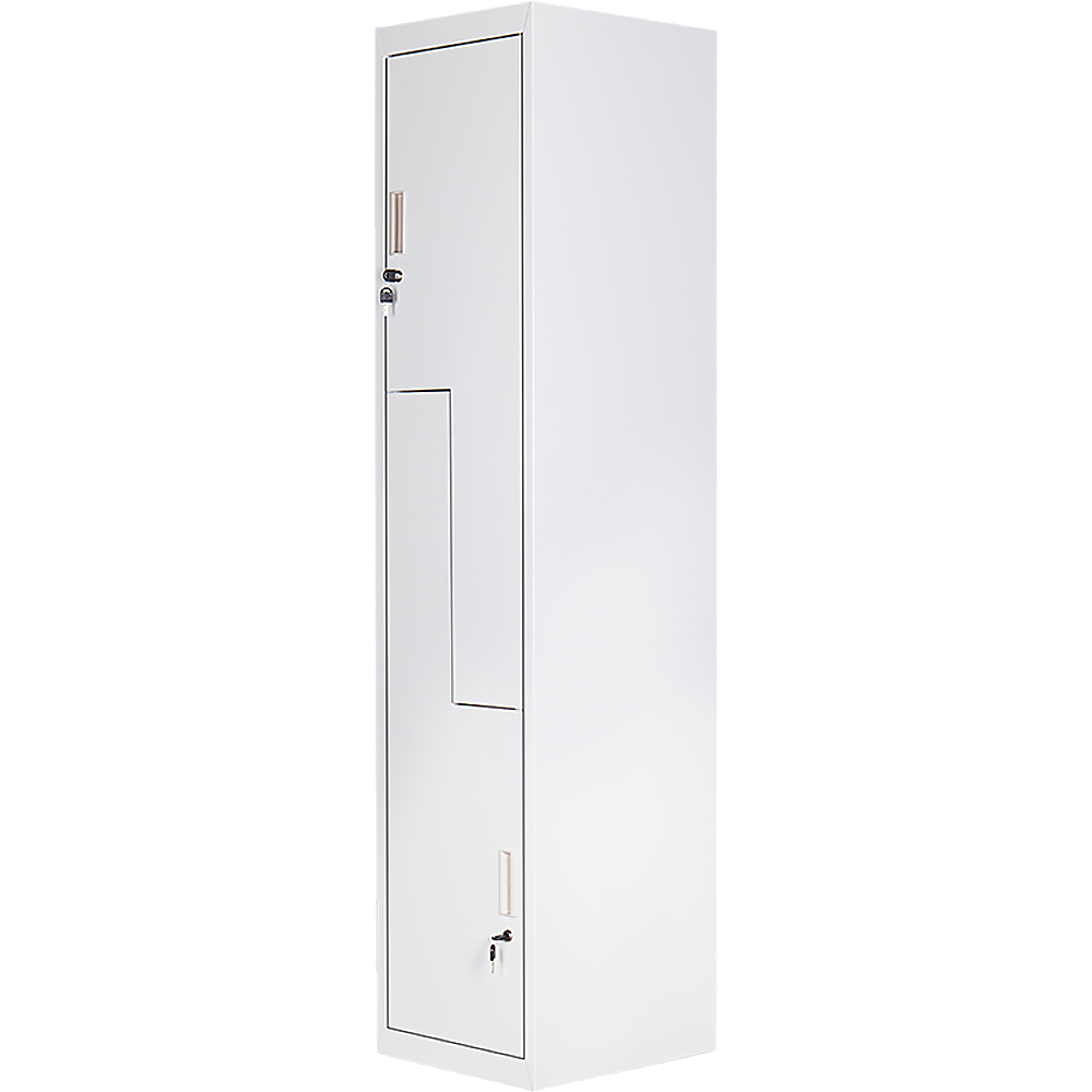 Grey Two-Door L-shaped Office Gym Shed Storage Lockers