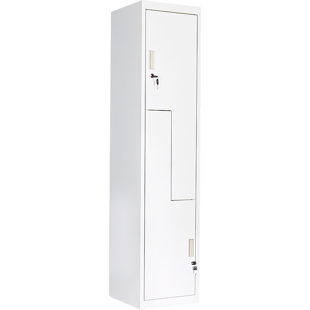 Grey Two-Door L-shaped Office Gym Shed Storage Lockers