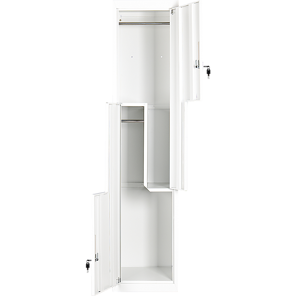 Grey Two-Door L-shaped Office Gym Shed Storage Lockers