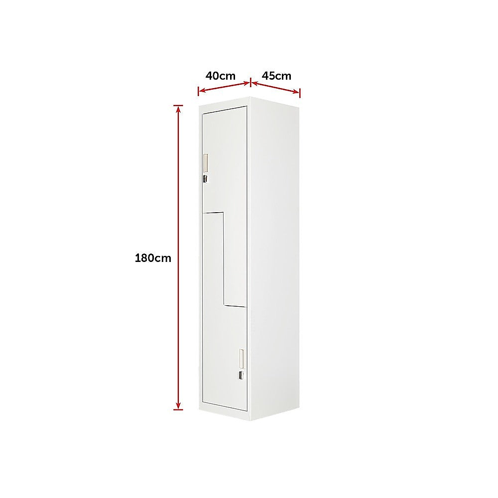 Grey Two-Door L-shaped Office Gym Shed Storage Lockers