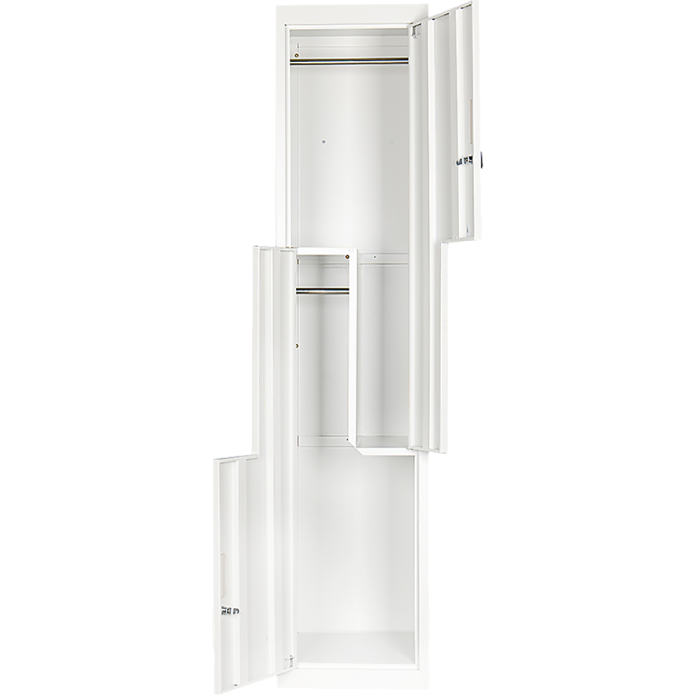 Grey Two-Door L-shaped Office Gym Shed Storage Lockers