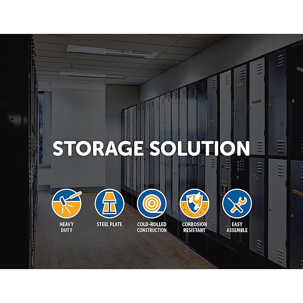 Grey Two-Door L-shaped Office Gym Shed Storage Lockers