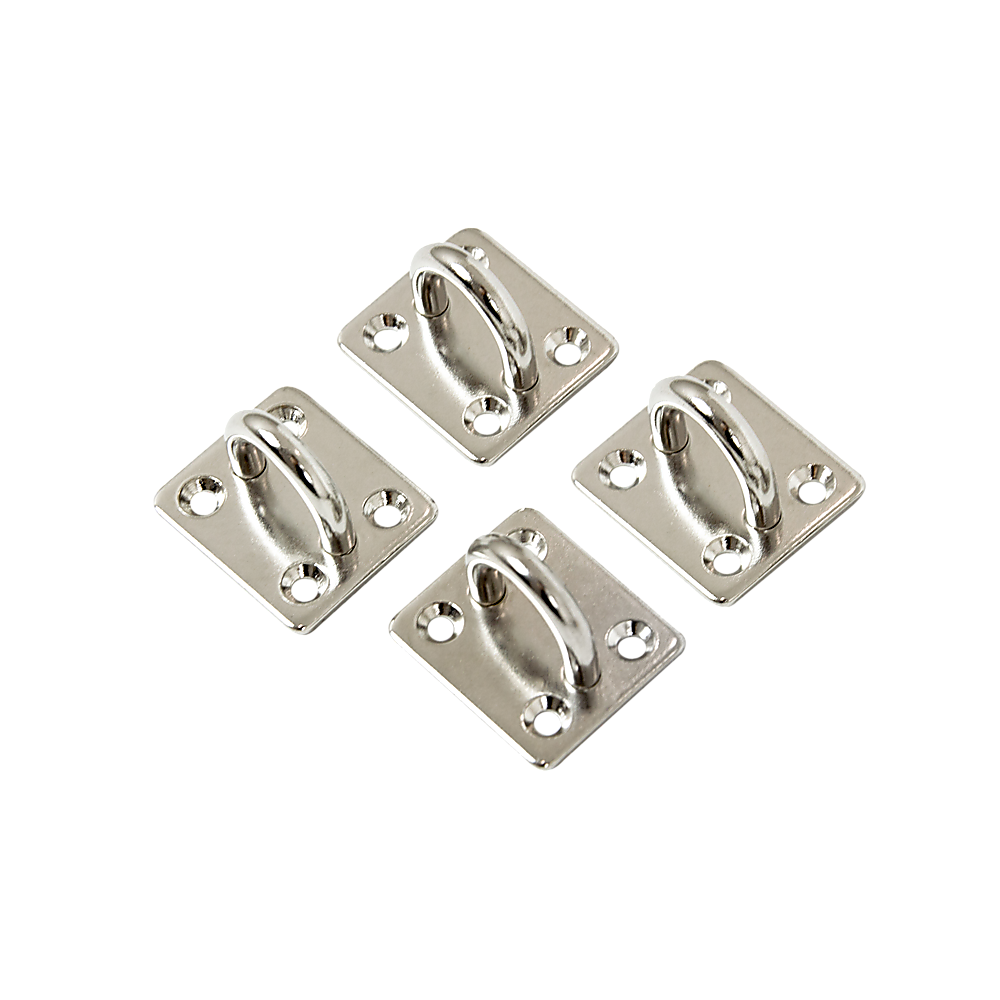 4X M6 304 Stainless Steel Oblong Pad Eye Plate Marine Hardware Staple Hook